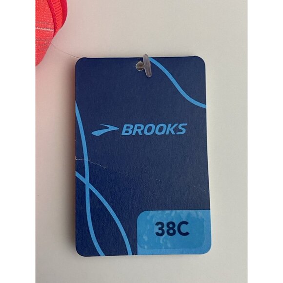 Brooks 38C Rebound Racerback Sports Bra Pink Ikat Jacquard Adjustable - Picture 2 of 10